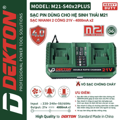 Đế Sạc Pin Dành Cho Dòng Máy 21V Chân Phổ Thông Dekton M21