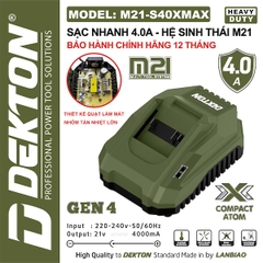 Sạc Nhanh Dekton M21-S40MAX (4.0A) – Thế Hệ Gen 4, Có Quạt Làm Mát & Tản Nhiệt Nhôm