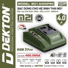 Đế Sạc Pin Dành Cho Dòng Máy 21V Chân Phổ Thông Dekton M21