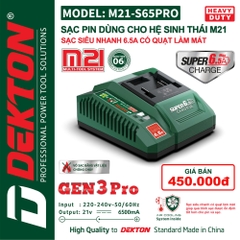 Sạc Siêu Nhanh 6.5Ah Dekton M21-S65Pro