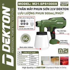 Máy Phun Sơn Dùng Pin Phổ Thông 21V Dekton M21-SPS1000
