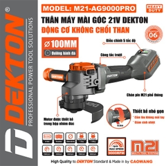 Máy Mài Góc Dùng Pin Dekton M21-AG9000PRO – Động Cơ Brushless, 5 Tốc Độ (Chính Hãng)