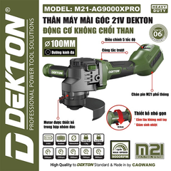 Máy Mài Góc Dùng Pin Dekton M21-AG9000PRO – Động Cơ Brushless, 5 Tốc Độ (Chính Hãng)