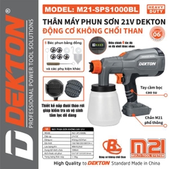 Thân Máy Phun Sơn Pin Dekton M21-SPS1000BL – Động Cơ Brushless, 5 Béc Phun Đồng (Chính Hãng)