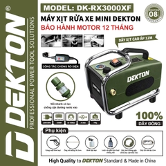 Máy Rửa Xe Mini Dekton DK-RX3000XF – Công Suất 1300W, 100% Dây Đồng (Bảo Hành Motor 12 Tháng)