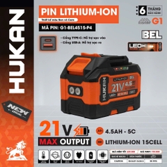 Pin Lithium-ion 21V 4.5Ah Hukan G1-BEL4515-P4 (15 Cell - Tích Hợp Cổng Type-C & USB-A)