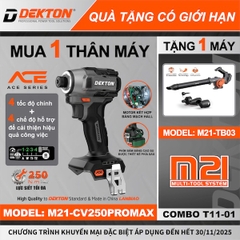 Combo Máy Siết Vít Pin Dekton M21-CV250PROMAX 250Nm Tặng Máy Thổi Bụi Pin M21-TB03 (T11-O1)