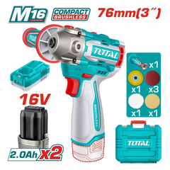 Máy đánh bóng dùng pin 16V TOTAL TAPLI1676 - Động cơ không chổi than, đĩa 76mm