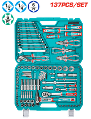 Bộ 137 Công Cụ Kết Hợp Super Total THKTHP21376, Chuyên Dụng Cho Gia Đình và Thợ Chuyên Nghiệp