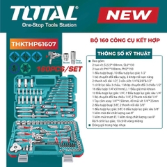 Bộ 160 công cụ kết hợp TOTAL THKTHP61607 - Có cờ lê lọc dầu chuyên dụng