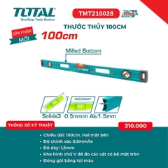 Thước Thủy Cân Bằng Total TMT2 – Độ Chính Xác Cao 0.5mm/m (100cm, 120cm, 150cm, 180cm, 200cm)