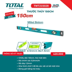 Thước Thủy Cân Bằng Total TMT2 – Độ Chính Xác Cao 0.5mm/m (100cm, 120cm, 150cm, 180cm, 200cm)