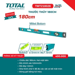 Thước Thủy Cân Bằng Total TMT2 – Độ Chính Xác Cao 0.5mm/m (100cm, 120cm, 150cm, 180cm, 200cm)