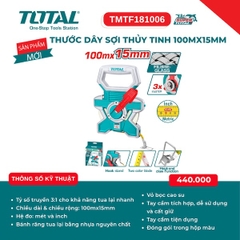 Thước Dây Sợi Thủy Tinh 100m x 15mm Total TMTF181006 - Tỷ Lệ Truyền 3:1 Tua Nhanh, Hệ Mét & Inch