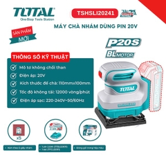 Máy Chà Nhám Pin Total 20V Không Chổi Than TSHSLI20241