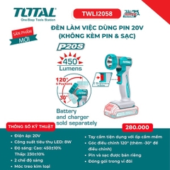 Đèn Làm Việc Dùng Pin 20V Total TWLI2058 (450 Lumens) - Hàng Chính Hãng