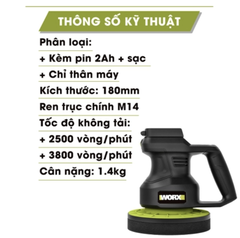 MÁY ĐÁNH BÓNG DÙNG PIN 20V WORX WU858.9