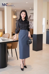 ÁO THỜI TRANG TRƠN TAY PHỐI VOAN AT229