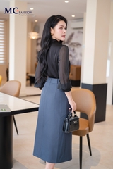 ÁO THỜI TRANG TRƠN TAY PHỐI VOAN AT229