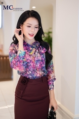 ÁO THỜI TRANG HỌA TIẾT HOA NHÍ AT227