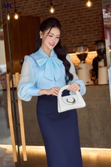 ÁO THỜI TRANG CÔNG SỞ TAY VOAN CỔ THẮT NƠ AT238