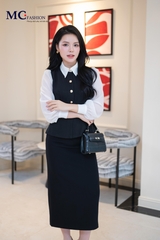ÁO THỜI TRANG KÍ GIẢ PHỐI CỔ VÀ TAY AT231