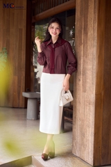 SƠ MI THỜI TRANG KẺ Ô VUÔNG KHĂN CHOÀNG AT247