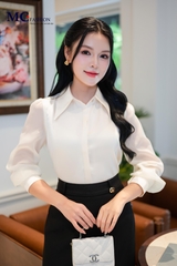 ÁO THỜI TRANG TRƠN TAY PHỐI VOAN AT229