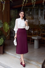 ÁO THỜI TRANG CÔNG SỞ TAY VOAN CỔ THẮT NƠ AT238