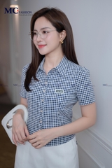 ÁO THỜI TRANG CỔ ĐỨC KẺ Ô VUÔNG AT210