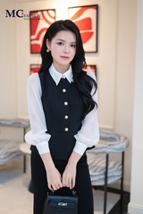 ÁO THỜI TRANG KÍ GIẢ PHỐI CỔ VÀ TAY AT231