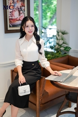 ÁO THỜI TRANG TRƠN TAY PHỐI VOAN AT229