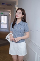 ÁO THỜI TRANG CỔ ĐỨC KẺ Ô VUÔNG AT210