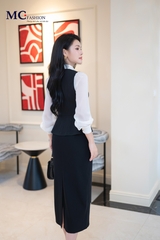 ÁO THỜI TRANG KÍ GIẢ PHỐI CỔ VÀ TAY AT231