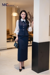 ÁO THỜI TRANG KÍ GIẢ PHỐI CỔ VÀ TAY AT231