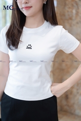 ÁO THUN CỔ TRÒN ĐÍNH ĐÁ MẶT CƯỜI AP114