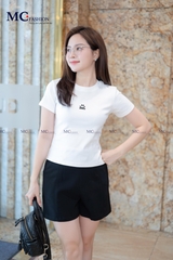 ÁO THUN CỔ TRÒN ĐÍNH ĐÁ MẶT CƯỜI AP114