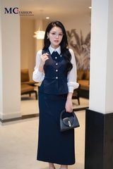 ÁO THỜI TRANG KÍ GIẢ PHỐI CỔ VÀ TAY AT231