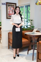 ÁO THỜI TRANG TRƠN TAY PHỐI VOAN AT229