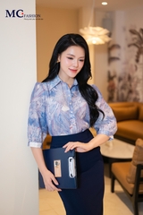 SƠ MI THỜI TRANG HỌA TIẾT HOA AT240