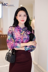 ÁO THỜI TRANG HỌA TIẾT HOA NHÍ AT227