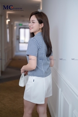 ÁO THỜI TRANG CỔ ĐỨC KẺ Ô VUÔNG AT210