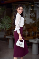 ÁO THỜI TRANG CÔNG SỞ TAY VOAN CỔ THẮT NƠ AT238