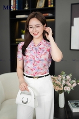SƠ MI THỜI TRANG CỔ THẮT NƠ AT207