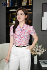 SƠ MI THỜI TRANG CỔ THẮT NƠ AT207