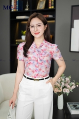 SƠ MI THỜI TRANG CỔ THẮT NƠ AT207