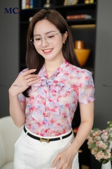 SƠ MI THỜI TRANG CỔ THẮT NƠ AT207