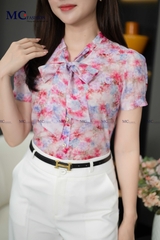 SƠ MI THỜI TRANG CỔ THẮT NƠ AT207