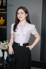 ÁO THỜI TRANG TRƠN THẮT CÀ VẠT AT206