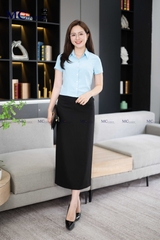 ÁO SƠ MI CÔNG SỞ TRƠN CROPTOP AB141